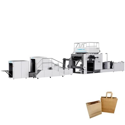 ہینڈل کے ساتھ پیپر بیگ بنانے والی مشین